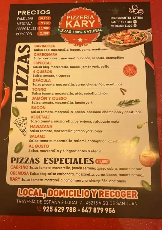 Menu_Pizzería Kary_Viso de San Juan El_image_1