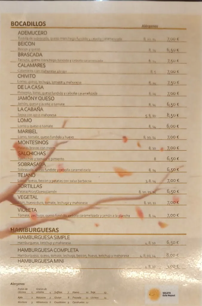 Menu_Bar La Cabaña_Ademuz_image_2