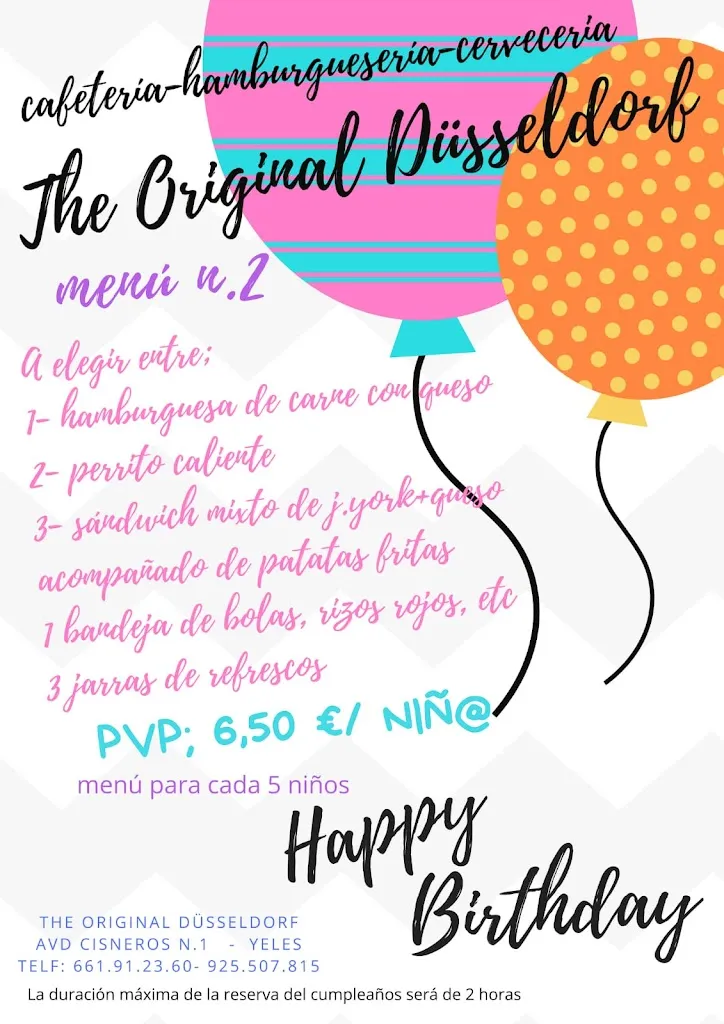 Menu_The Original Düsseldorf_Yeles_immagine_1