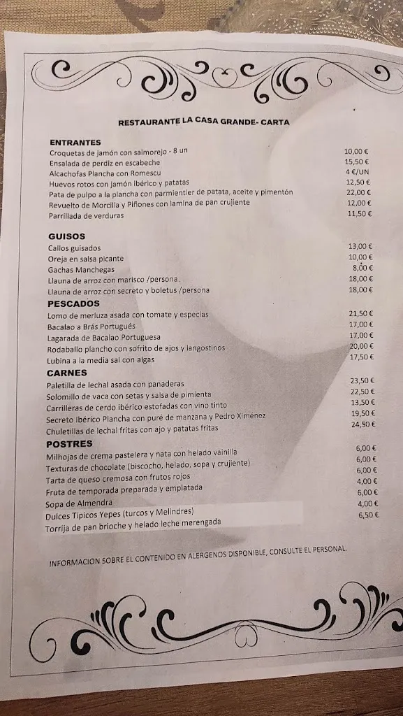Menu_La Casa Grande_Yepes_image_1