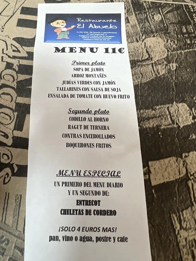 Menu_Bar - Restaurante El Abuelo_Yuncler_immagine_2