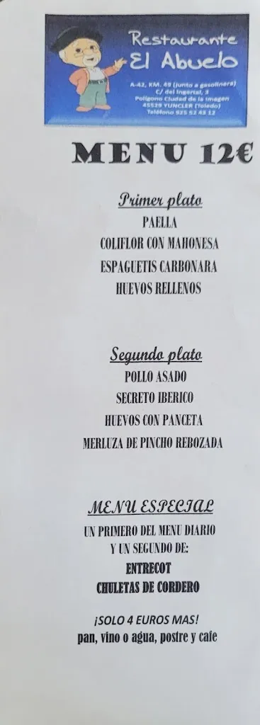 Menu_Bar - Restaurante El Abuelo_Yuncler_immagine_3