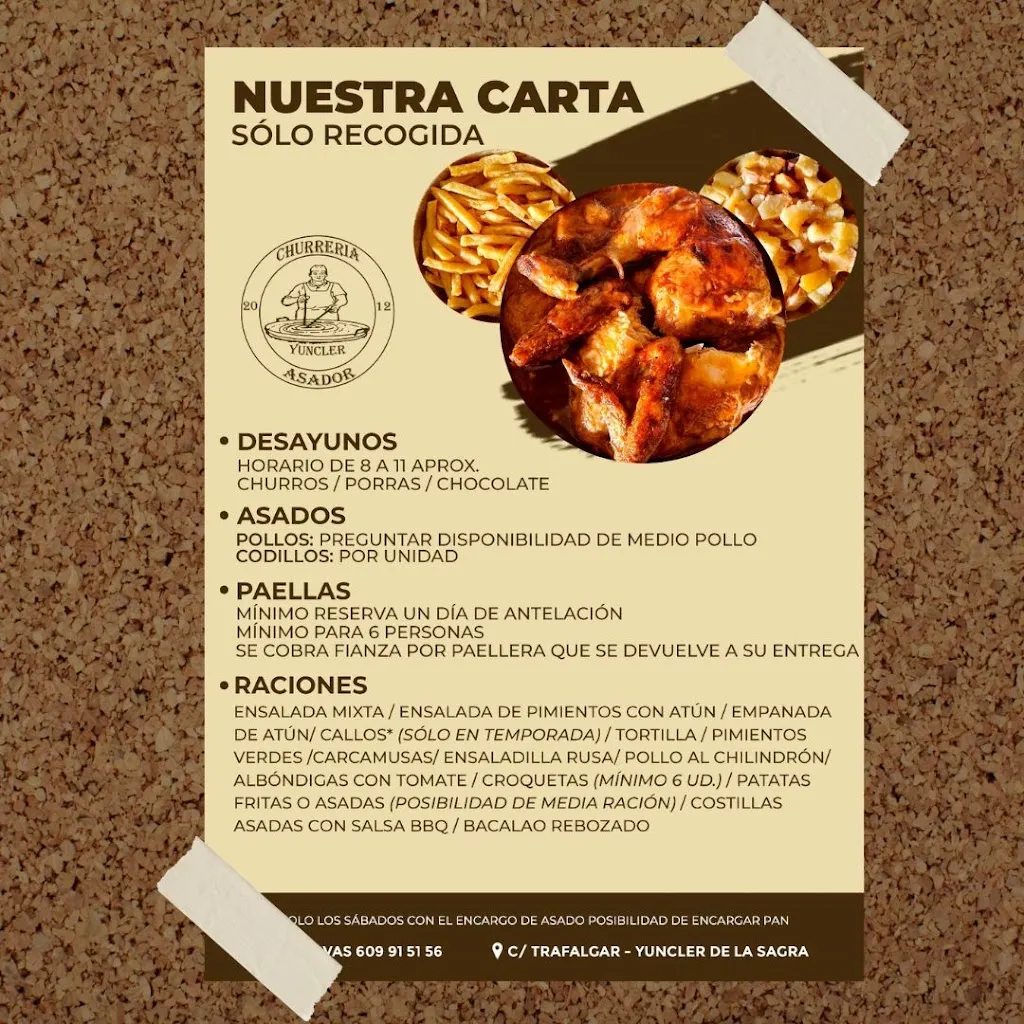 Menu_Churrería y Asador de pollos Yuncler_Yuncler_image_1
