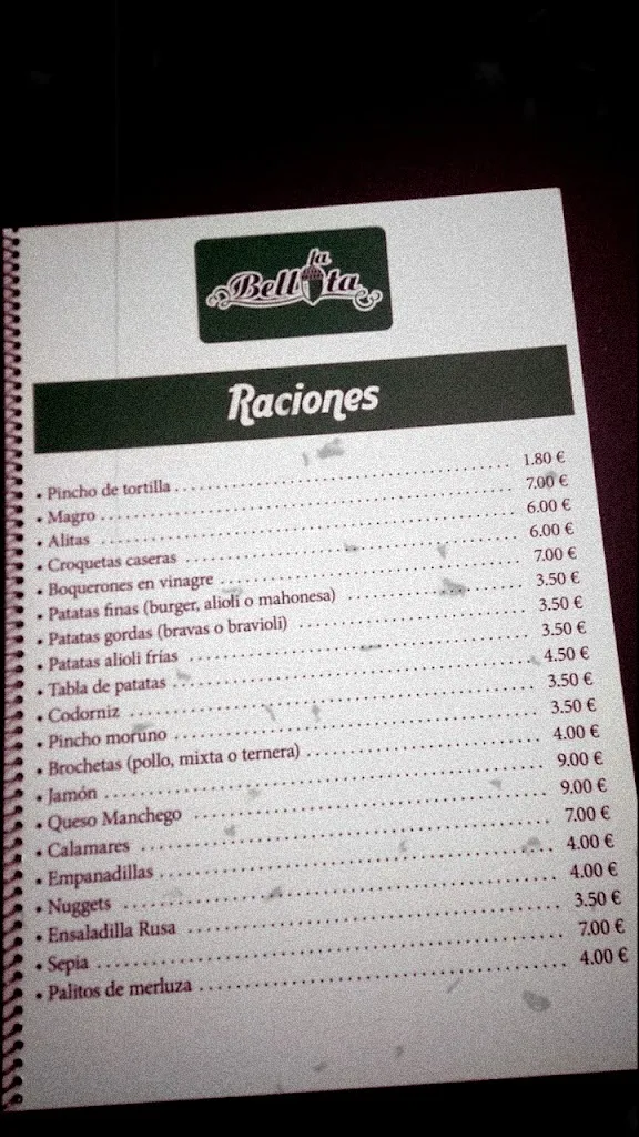 Menu_Cerveceria LA BELLOTA_Yuncler_image_1
