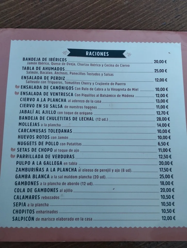 Menu_Jardines El Artillero - Eventos & Hospedaje_Yébenes Los_image_1