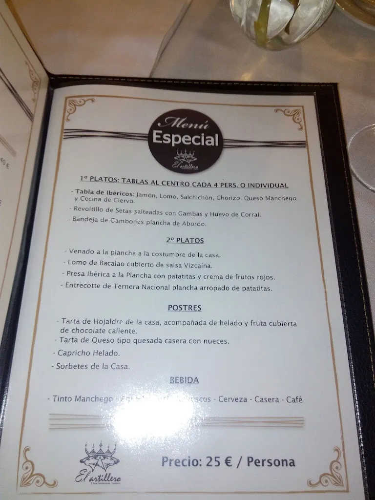 Menu_Jardines El Artillero - Eventos & Hospedaje_Yébenes Los_image_3