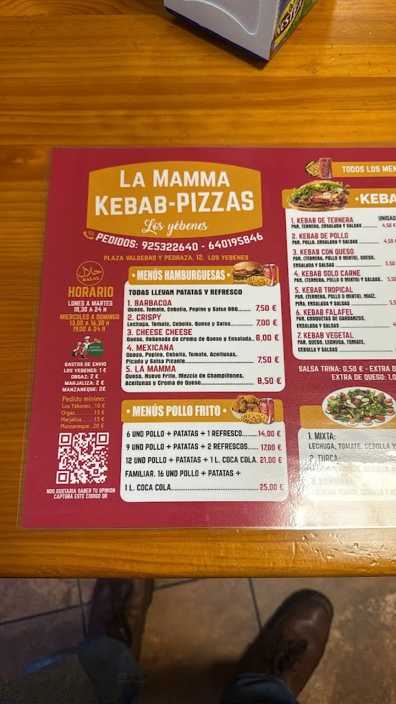Menu_La Mamma kebab y pizzas_Yébenes Los_image_2