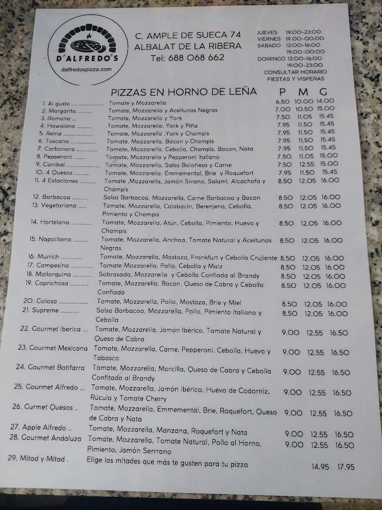 Menu_d'Alfredo's Pizza Albalat_Albalat de la Ribera_image_1