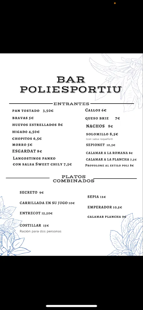 Menu_Bar Poliesportiu Aielo de Malferit_Aielo de Malferit_image_3