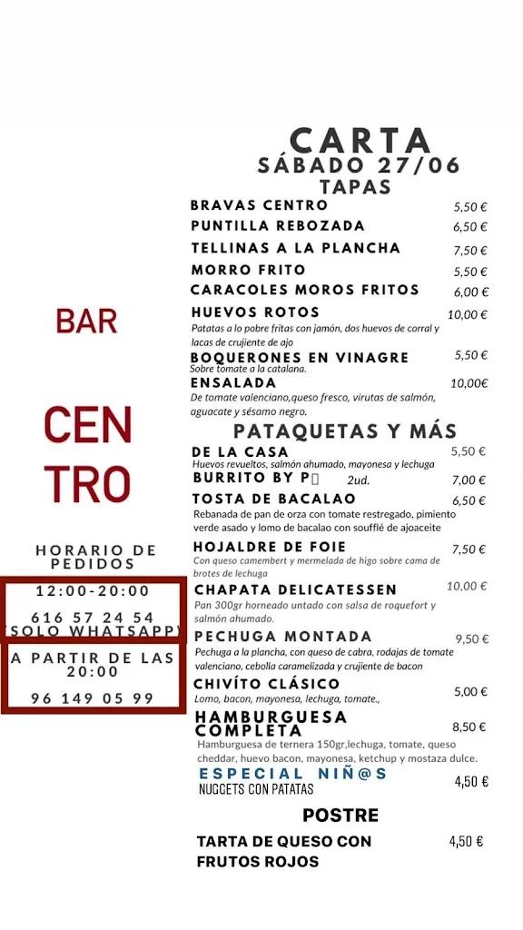 Menu_Bar Restaurante Centro_Albalat dels Sorells_image_3