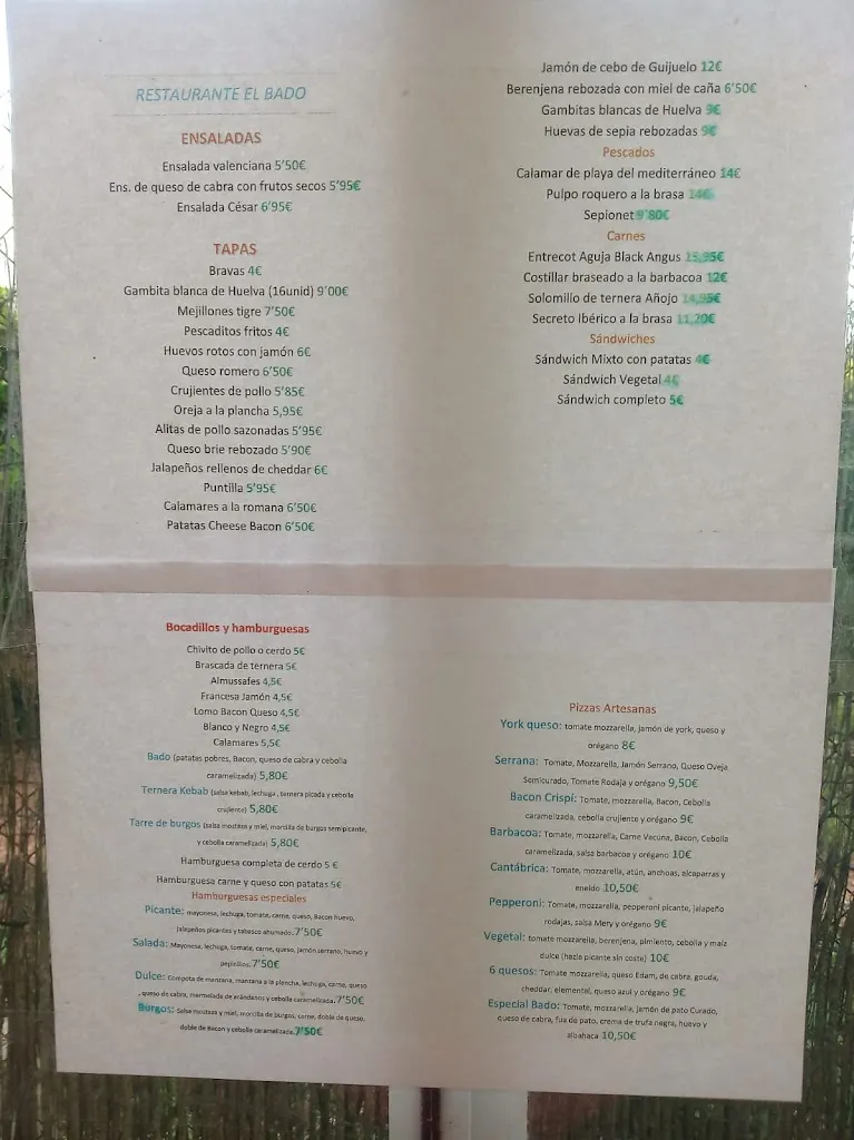 Menu_Restaurant El Bado_Albalat dels Tarongers_immagine_1