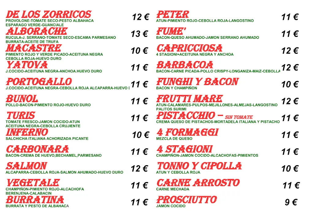 Menu_La pizzería_Alborache_image_1
