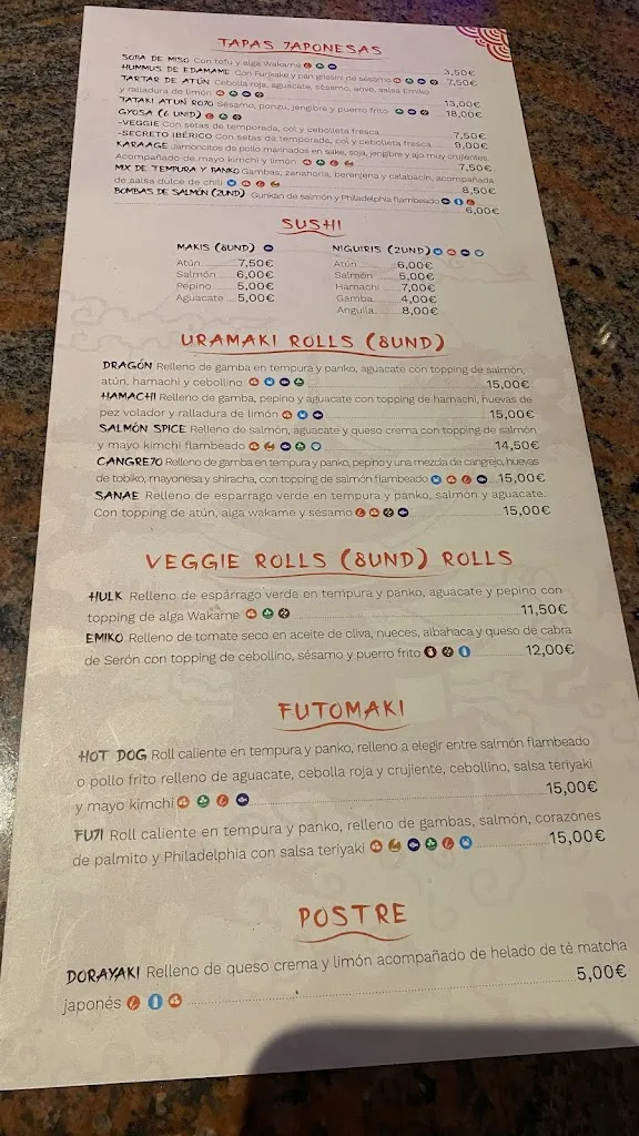 Menu_SUSHI BAR BLUES_Olula del Río_immagine_1