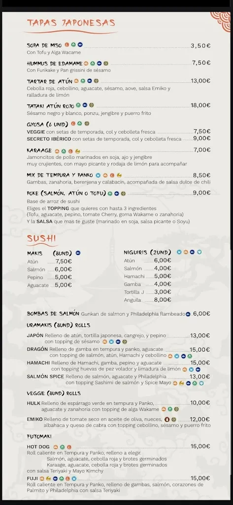 Menu_SUSHI BAR BLUES_Olula del Río_immagine_4