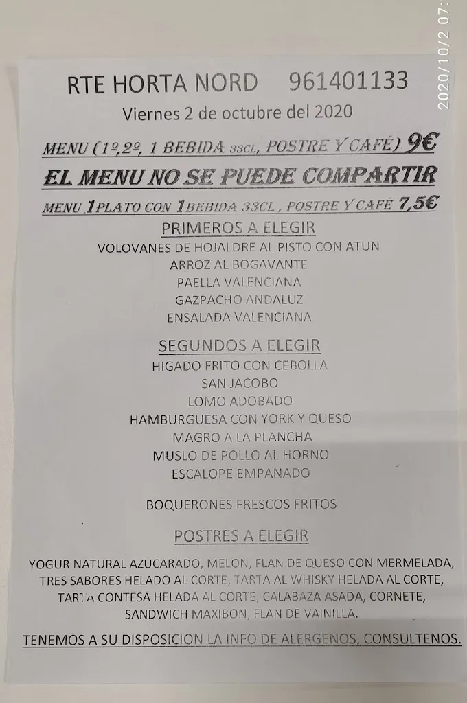 Menu_Restaurante L’horta Nord_Albuixech_image_2