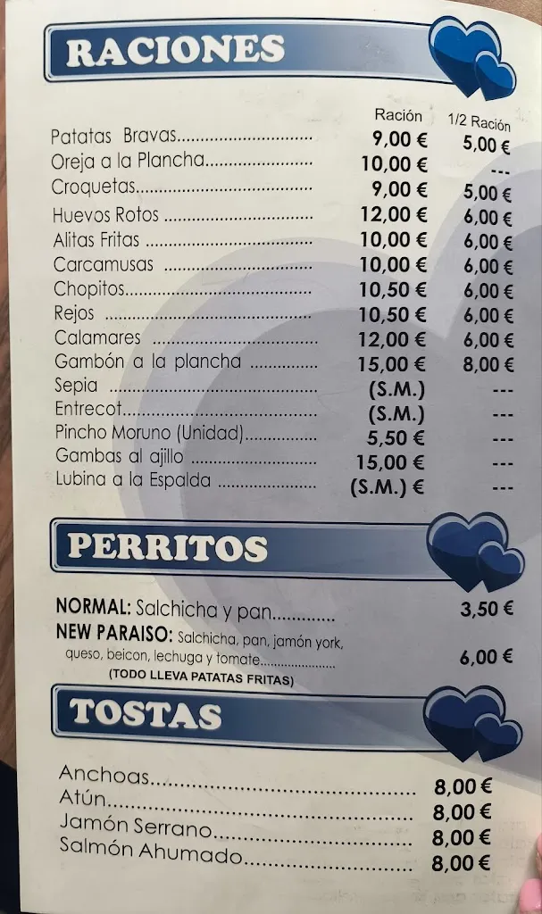 Menu_Bar New Paraiso_Yuncos_immagine_1