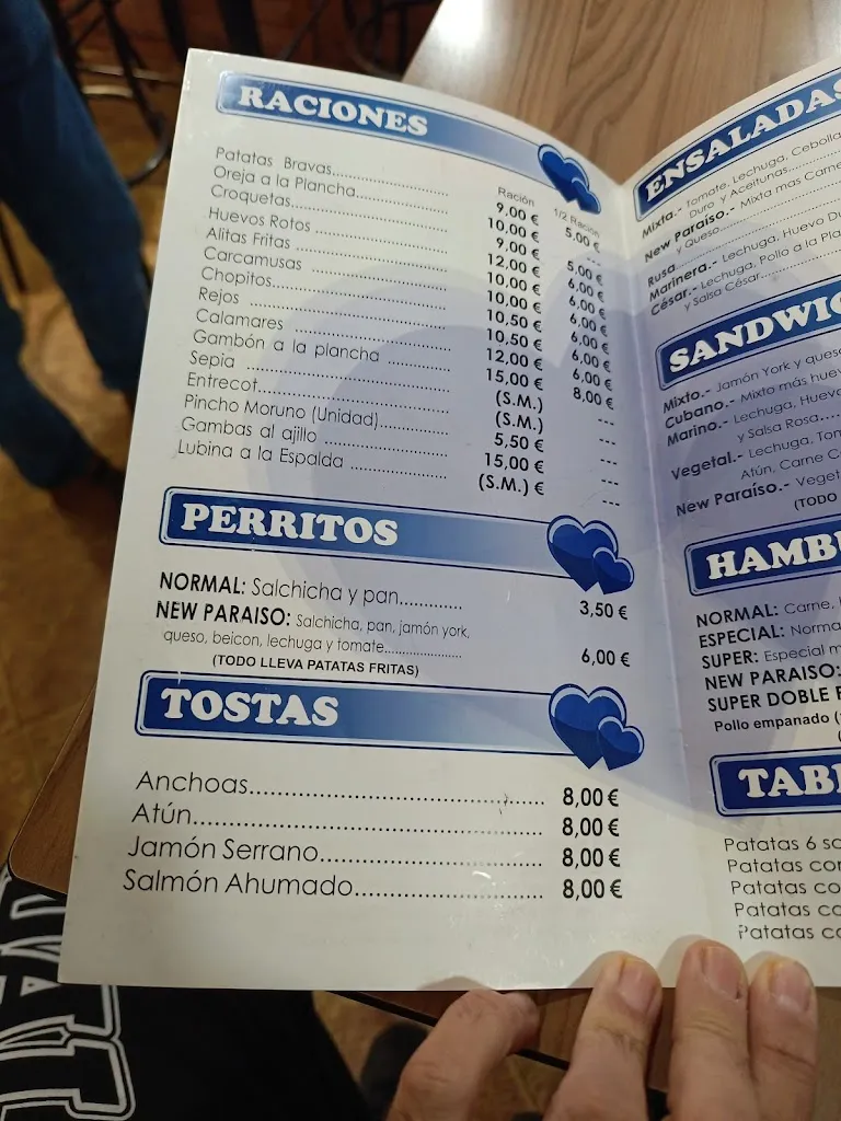 Menu_Bar New Paraiso_Yuncos_immagine_3