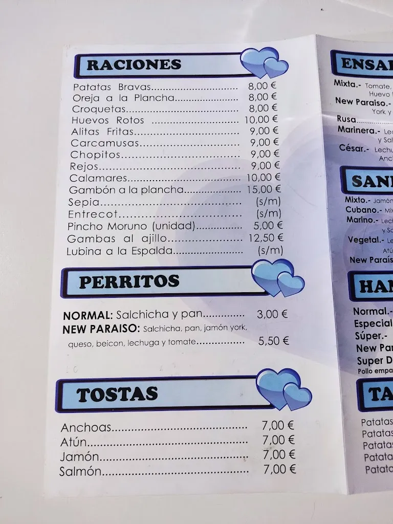 Menu_Bar New Paraiso_Yuncos_immagine_4