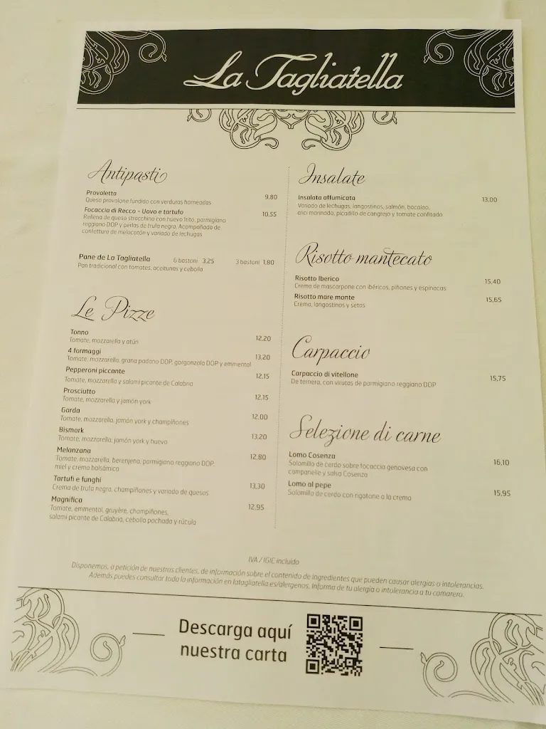 Menu_Restaurante La Tagliatella | C/Clara Campoamor, Alfafar_Alfafar_image_2