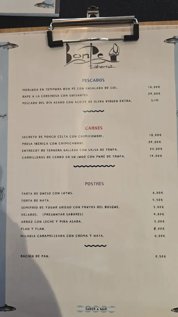 Menu_Bon Pe Taberna Restaurante Marisquería_Cedeira_image_1