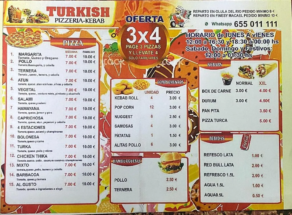 Menu_Turkish pizzeria kebab_Olula del Río_immagine_1