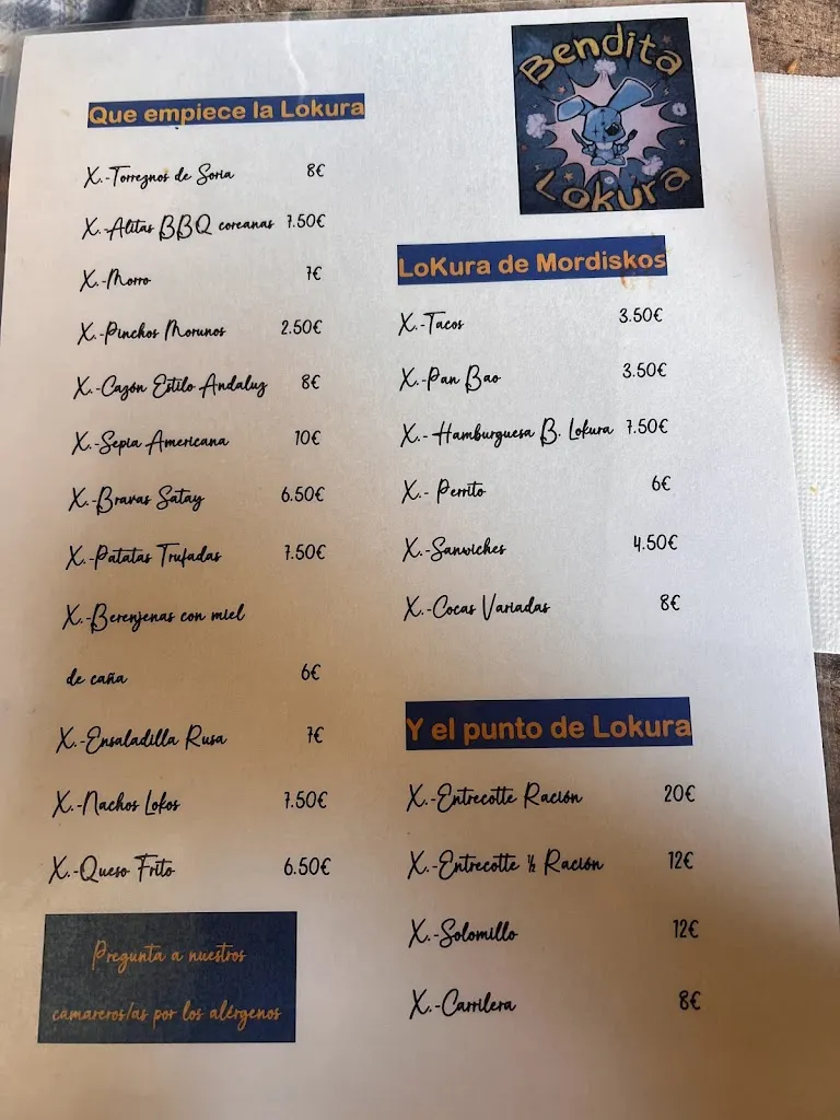 Menu_Bendita Lokura_Alcàsser_image_1