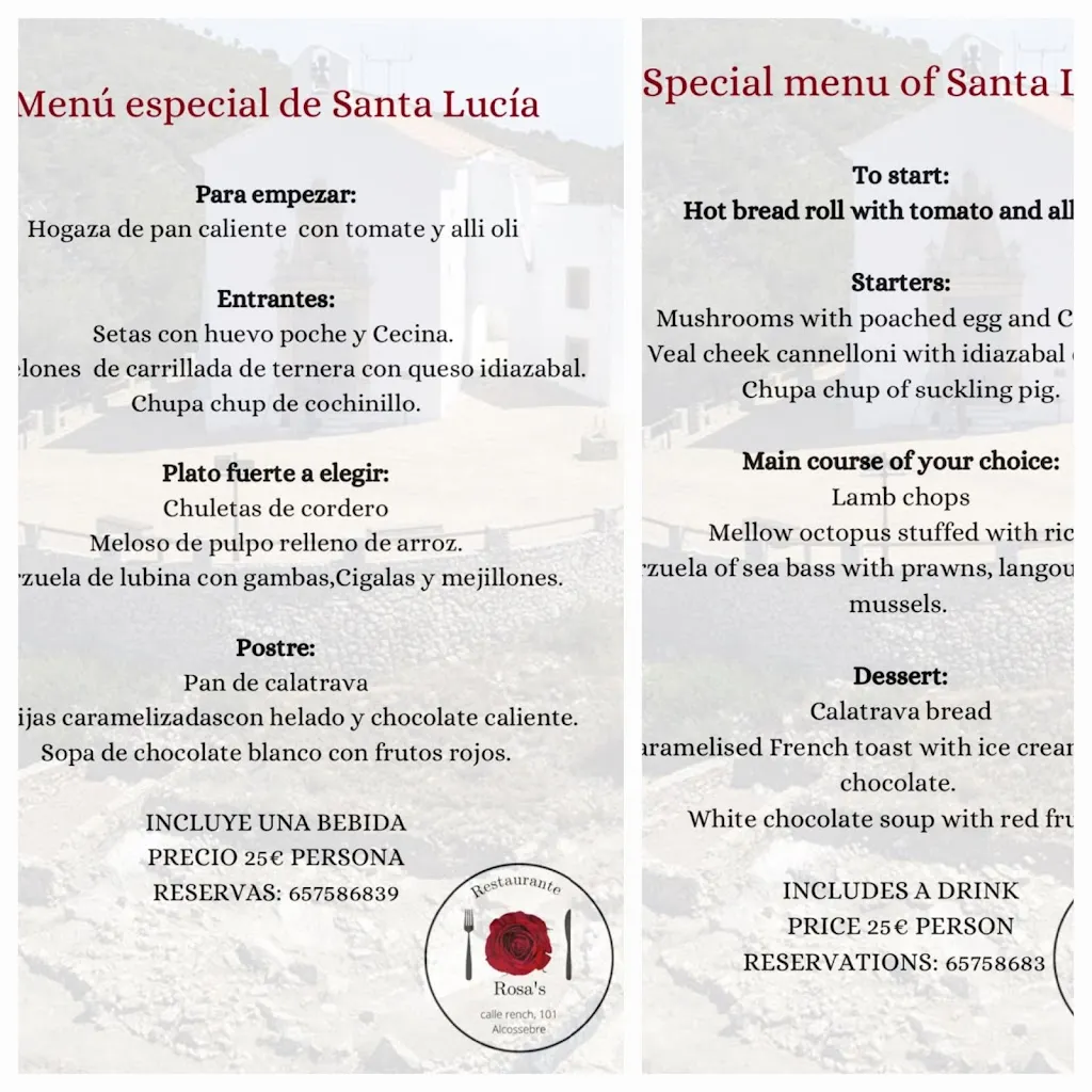 Menu_Restaurante Rosa's_Alcocéber_image_1