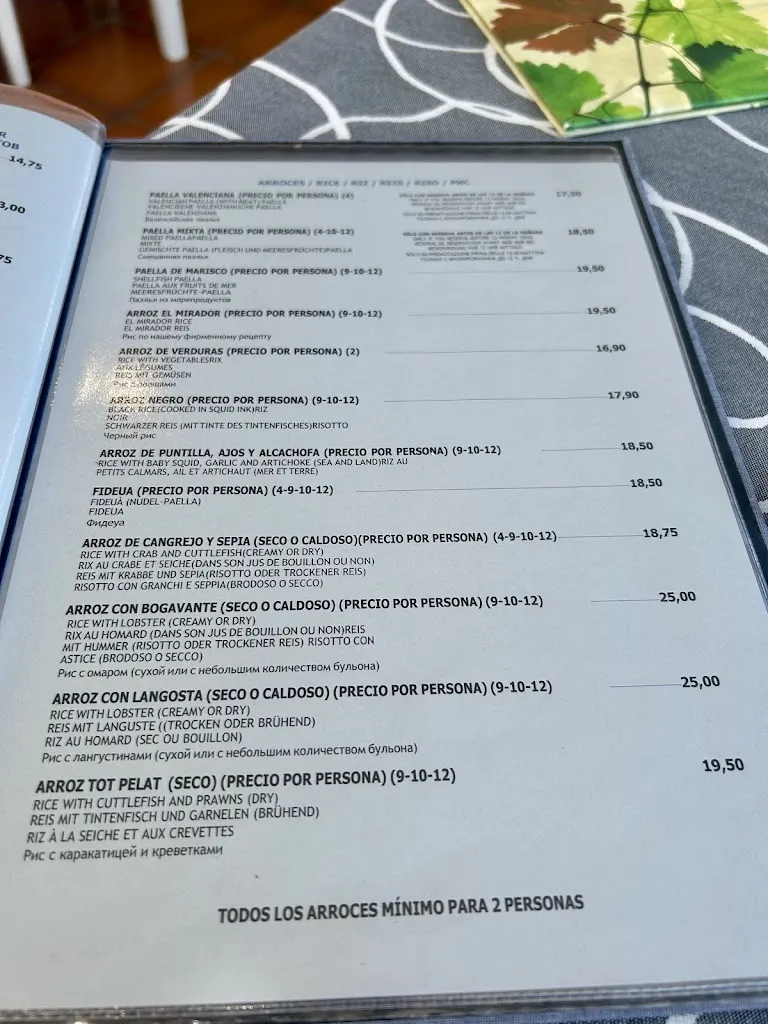 Menu_Restaurante El Mirador_Alcocéber_image_3