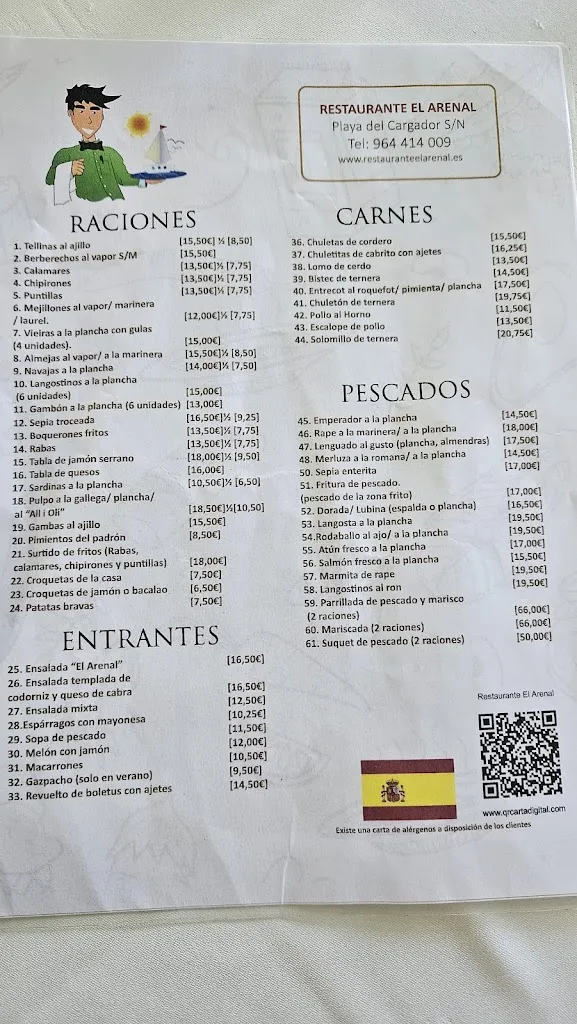 Menu_Restaurant El Arenal_Alcocéber_image_1