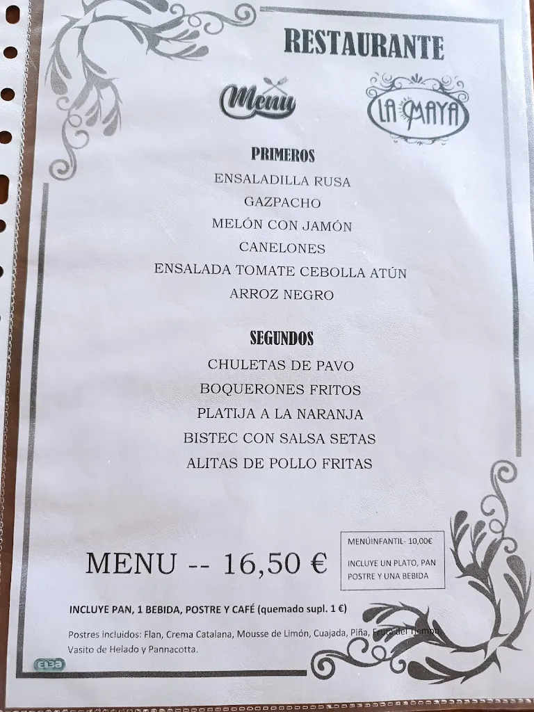 Menu_Restaurante La Maya_Alcocéber_image_3