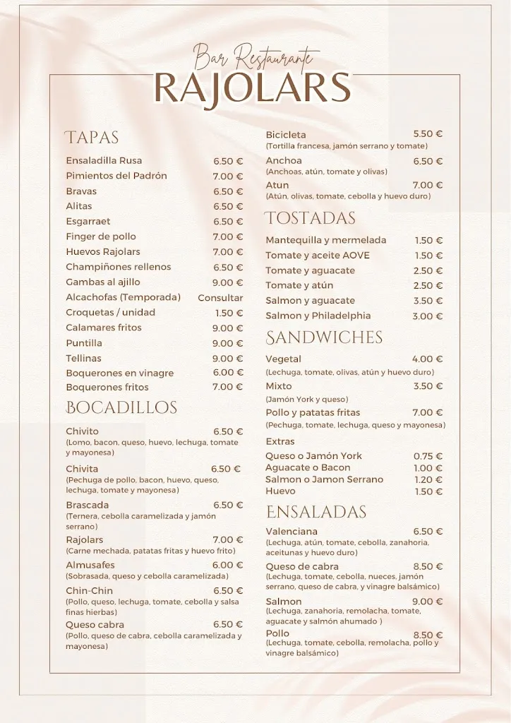Menu_Bar-cafeteria Rajolars_Alfara del Patriarca_immagine_2