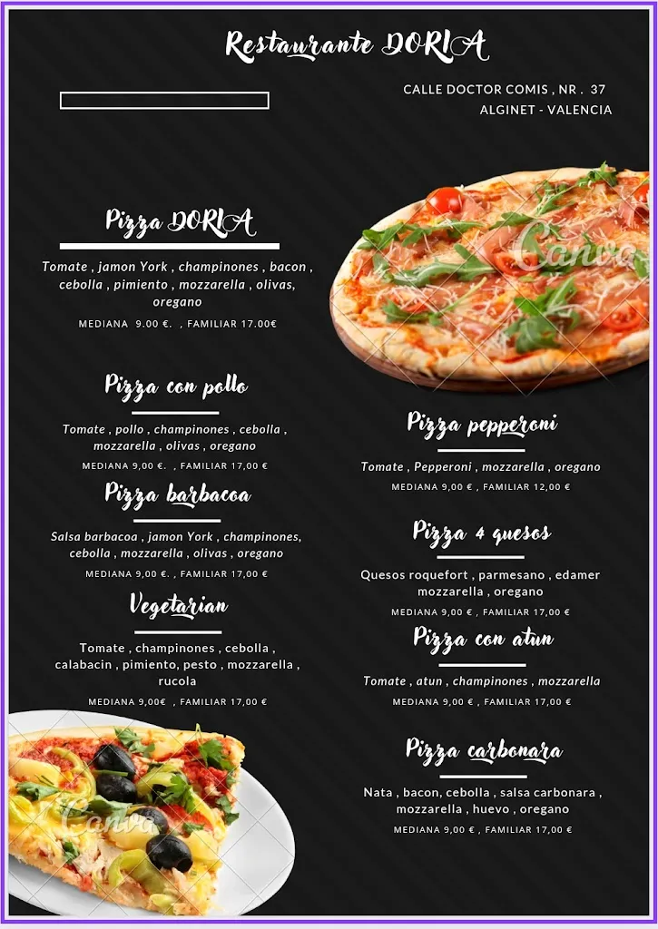 Menu_Restaurant DORIA_Alginet_image_1