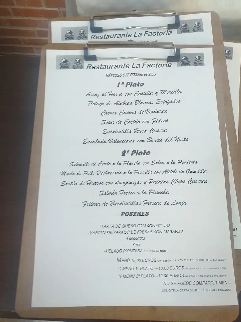 Menu_RESTAURANTE LA FACTORÍA_Almussafes_image_2