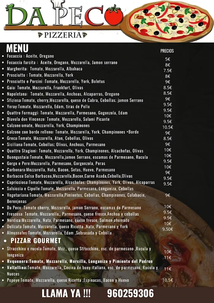 Menü_Pizzería Da Peco_Almussafes_Bild_2