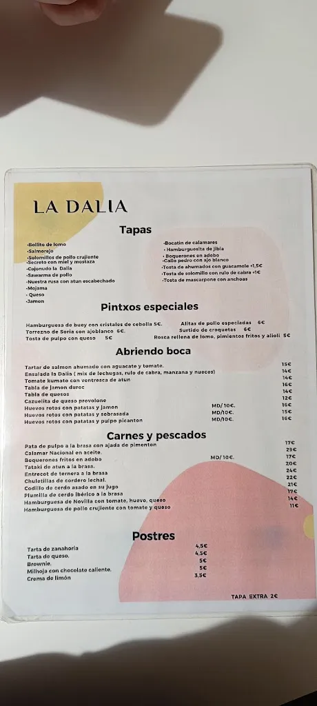 Menu_La Dalía Gastrobar_Tabernas_image_2