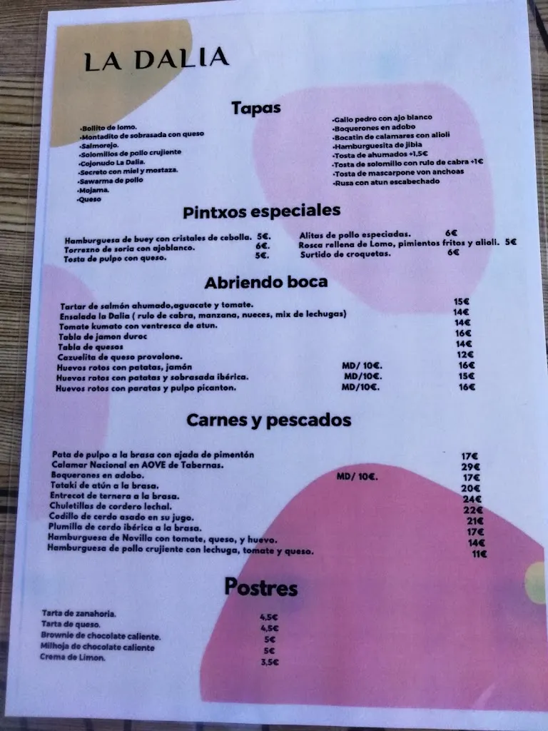 Menu_La Dalía Gastrobar_Tabernas_image_4