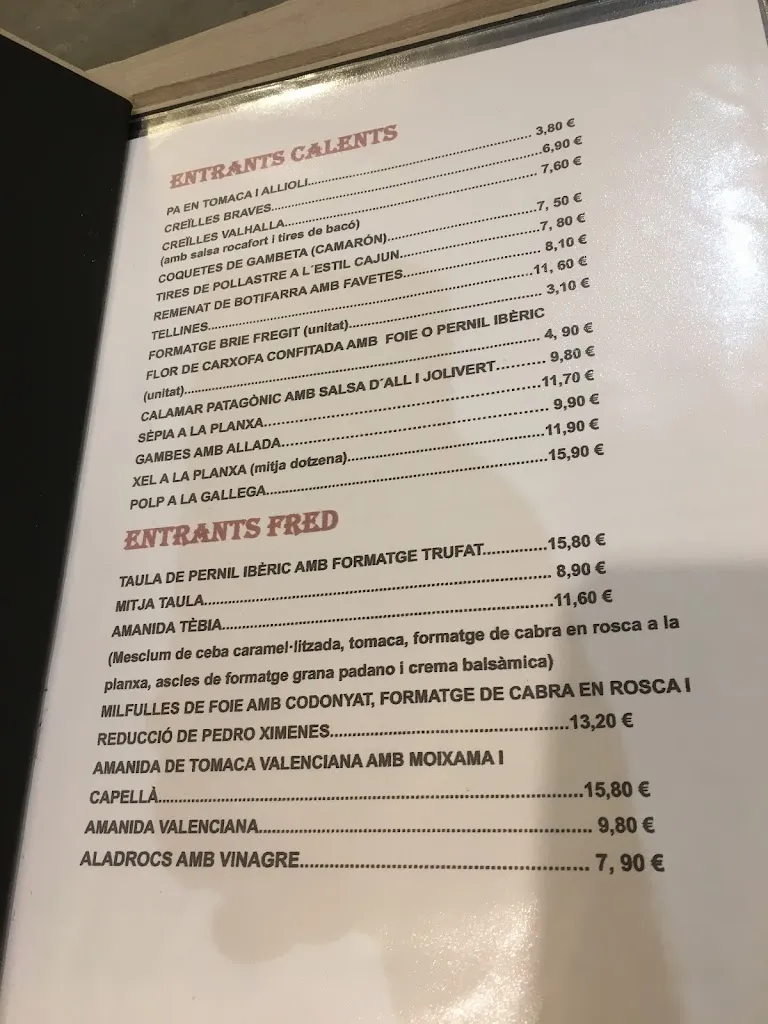 Menu_Bar Restaurante Valhalla_Algemesí_immagine_1