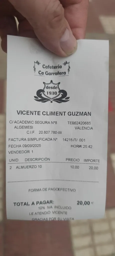 Francisco Javier Borras Vivo_Bar La garrofera_Algemesí_recensione