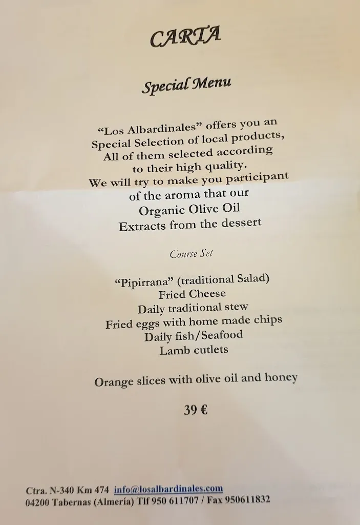 Menu_Los Albardinales Restaurante Museo_Tabernas_image_2