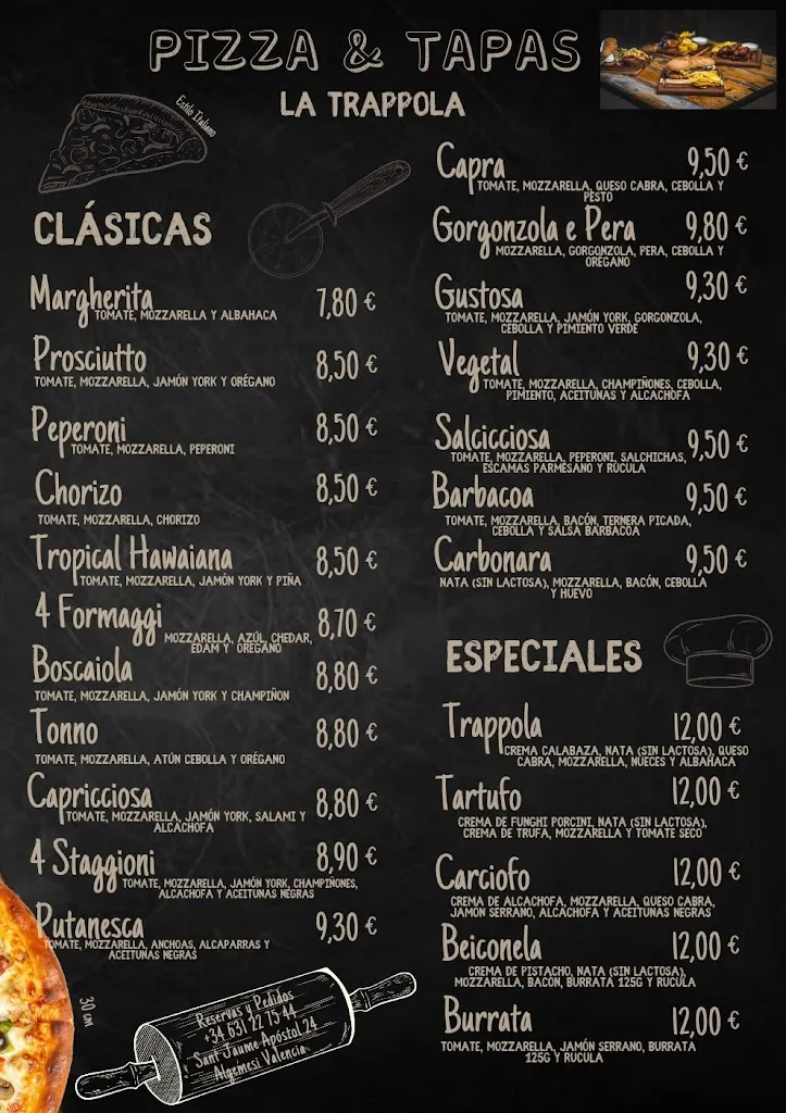 Menu_Pizza & Tapas La Trappola_Algemesí_image_1