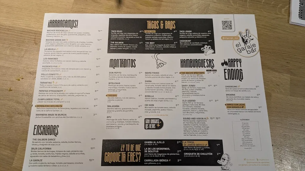 Menu_El Garaje Bar Alicante_Alicante_image_1