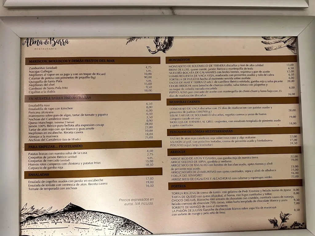 Alma de Barra restaurant in Alicante