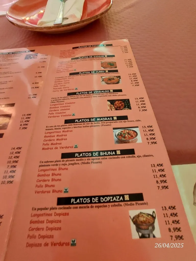 Menu_Bombay Palace Indian Restaurant_Alicante_image_3