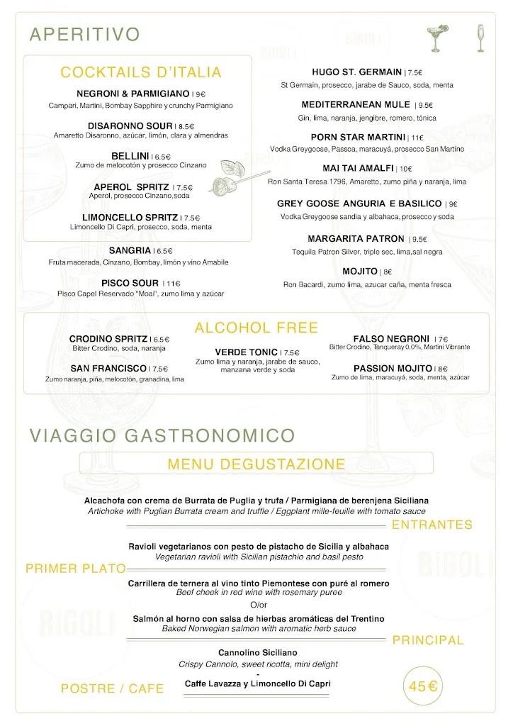 Menu_Restaurant Bigoli_Alicante_image_1