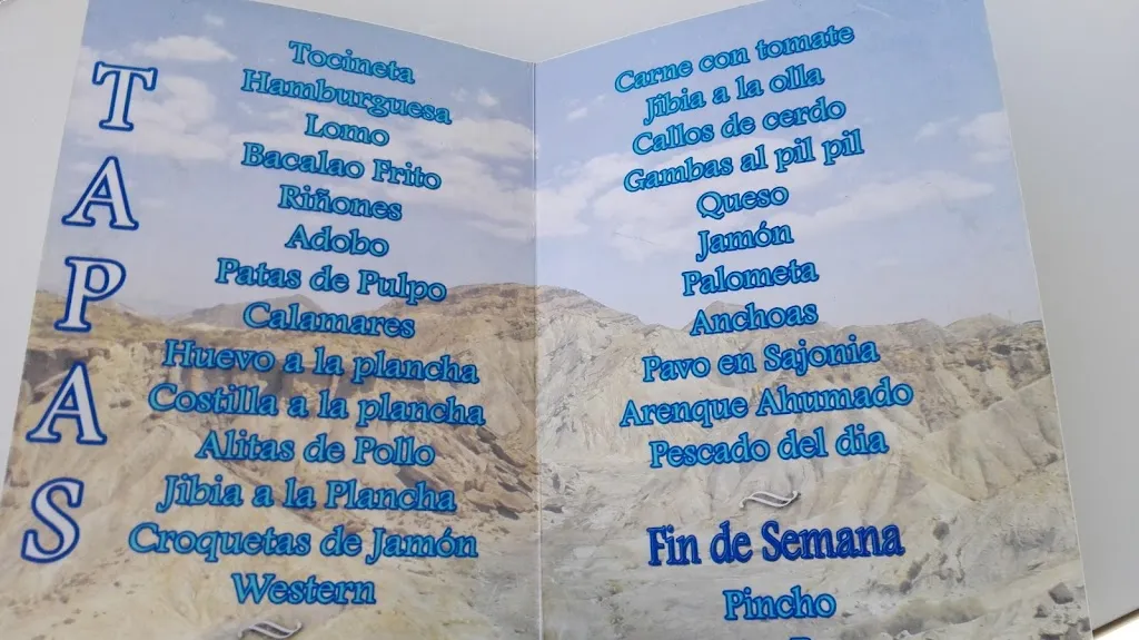 Menu_Bar El Portichuelo_Tabernas_image_3