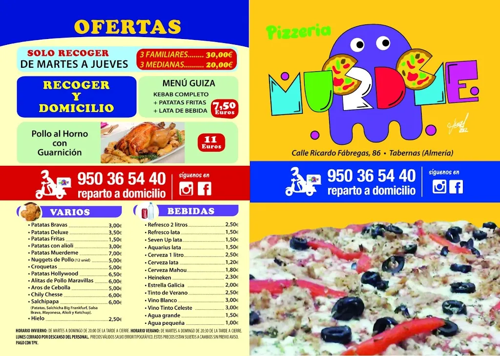 Menu_Pizzeria Muerdeme_Tabernas_immagine_2