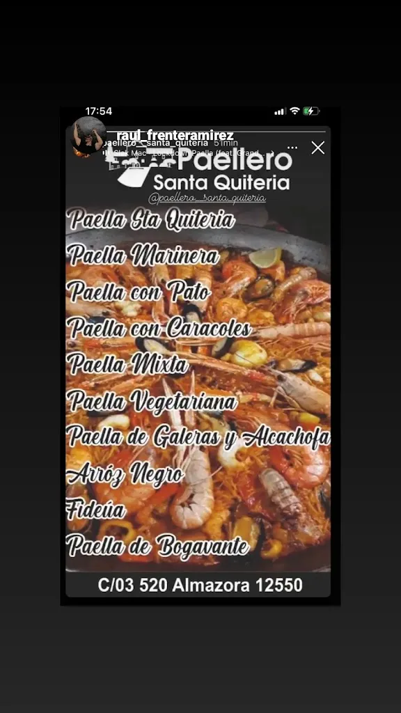 Menu_Paellero Santa Quiteria_Almassora_image_4