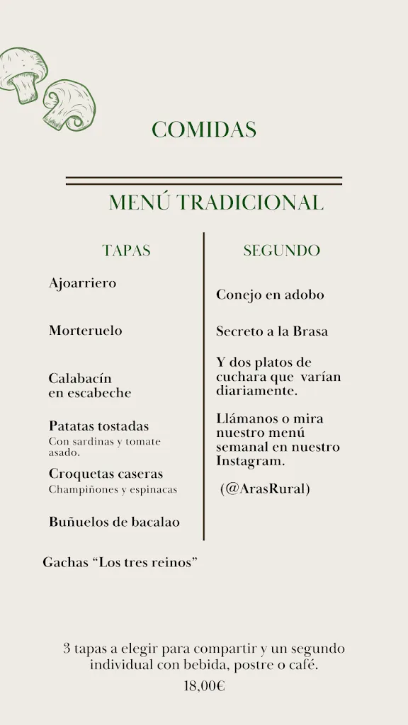 Menu_Restaurante Los Tres Reinos_Aras de los Olmos_image_2