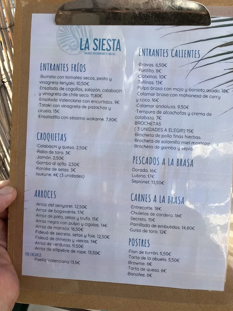 Menu_La Siesta Salines Restaurant & Hostel_Benavites_image_3