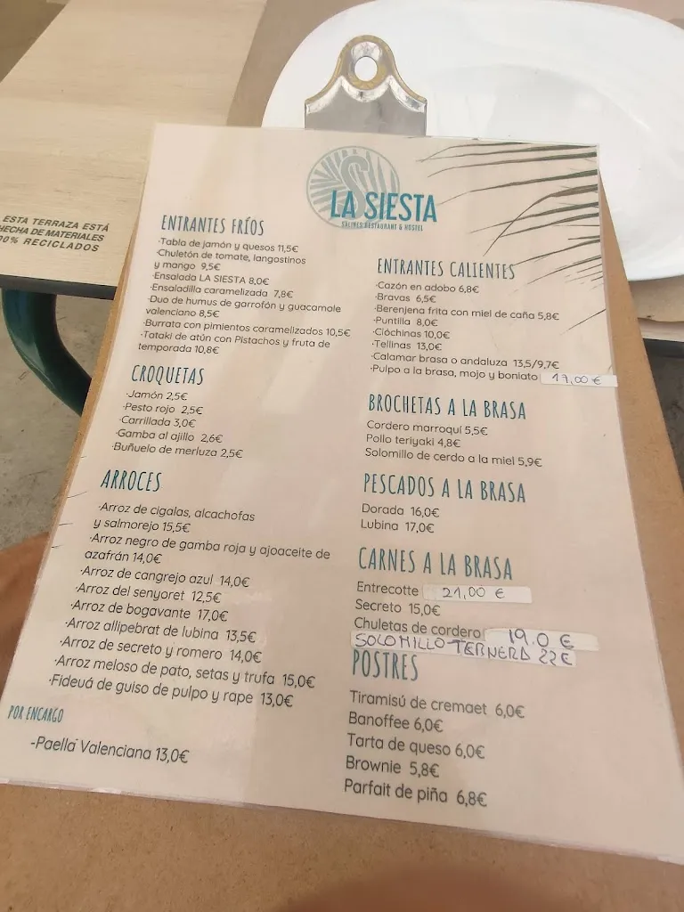 Menu_La Siesta Salines Restaurant & Hostel_Benavites_image_4